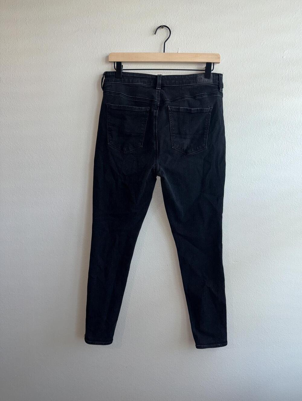 American Eagle Dream Stretch Jegging Size 10 Black Skinny Jeans High Rise - Picture 6 of 7